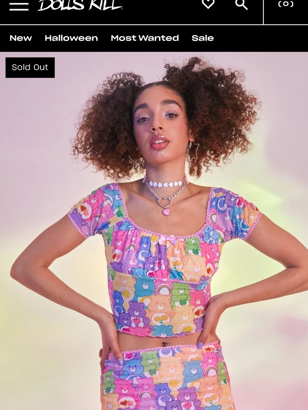 Dolls Kill Multi-Color Care Bears Crop Top